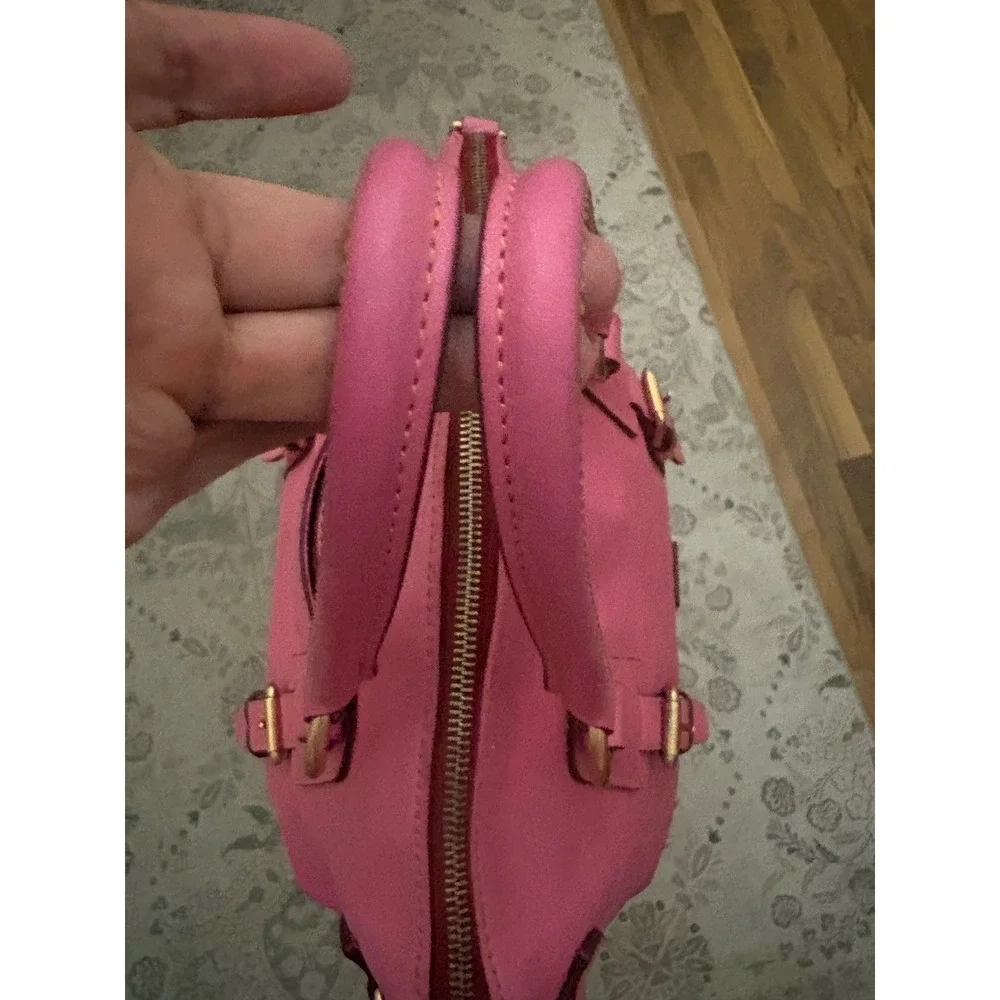 Dooney & Bourke Pink Leather Tassel Satchel Y2K Boho Buckle Handbag